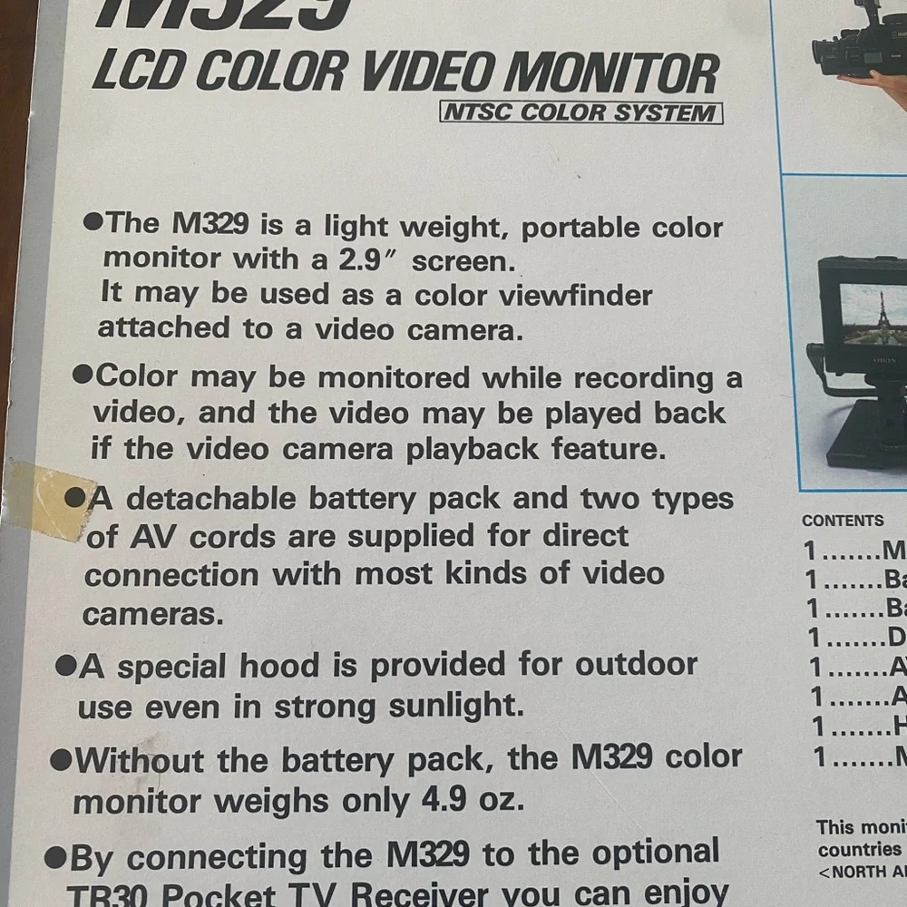 Sony M329 LCD Color Video Monitor